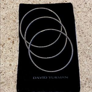 Three David Yurman Cable Bangle Bracelets